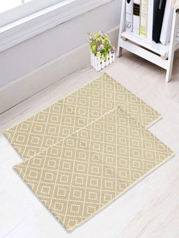 Saral Home - Cotton Floor Mat Rug Anti Skid Mats Combo (Pack Of 2)