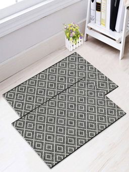 Saral Home - Cotton Floor Mat Rug Anti Skid Mats Combo (Pack Of 2)