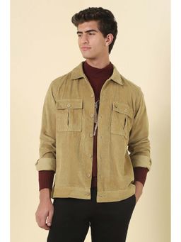 Allen Solly - Khaki Relaxed Fit Textured Full Sleeves Casual Shirt