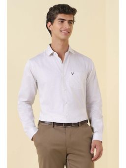 Allen Solly - Off White Print Full Sleeves Formal Shirt