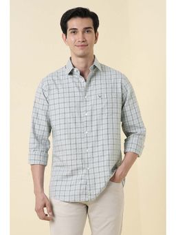 Allen Solly - Grey Slim Fit Checks Full Sleeves Casual Shirt
