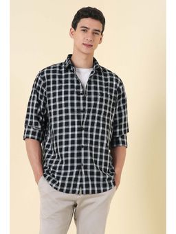 Allen Solly - Black Slim Fit Checks Full Sleeves Casual Shirt
