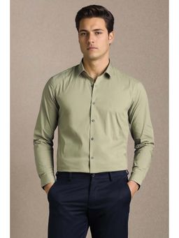 Louis Philippe - Olive Solid Full Sleeves Casual Shirt
