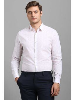 Louis Philippe - White Print Full Sleeves Casual Shirt