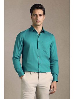Louis Philippe - Teal Solid Full Sleeves Formal Shirt