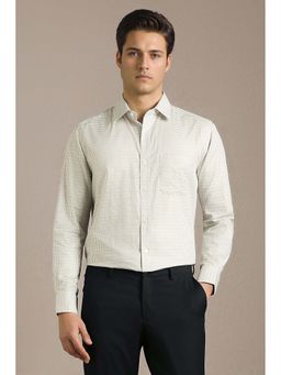 Louis Philippe - White Checks Full Sleeves Formal Shirt