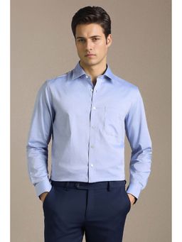 Louis Philippe - Light Blue Textured Full Sleeves Formal Shirt
