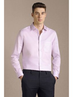 Louis Philippe - Pink Solid Full Sleeves Formal Shirt