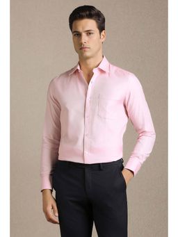 Louis Philippe - Pink Textured Full Sleeves Formal Shirt