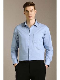 Louis Philippe - Light Blue Print Full Sleeves Formal Shirt