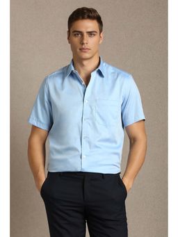 Louis Philippe - Light Blue Solid Half Sleeves Formal Shirt