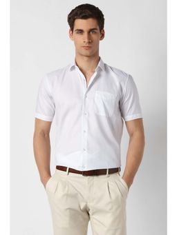 Peter England - White Nuvo Fit Half Sleeves Formal Shirt