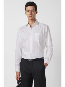Van Heusen - White Textured Full Sleeves Shirt