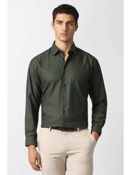 Van Heusen - Green Textured Full Sleeves Shirt
