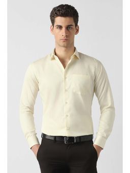 Van Heusen - Yellow Solid Full Sleeves Formal Shirt