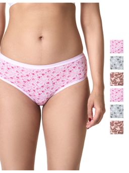 BLOSSOM - Womens Light Printed Panty - Multi-Color (Pack of 6)