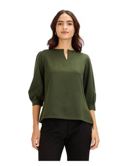 SALT Attire - Olive Puffed Sleeves Top