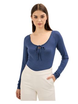 SALT Attire - Faux Tie Up Rib Knit Top