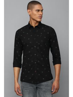 Allen Solly - Men Black Custom Fit Print Full Sleeves Casual Shirt