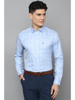 Allen Solly - Men Blue Slim Fit Check Full Sleeves Casual Shirt