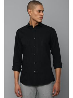 Allen Solly - Men Black Slim Fit Stripe Full Sleeves Casual Shirt