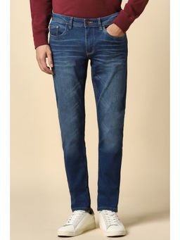 Allen Solly - Men Navy Blue Skinny Fit Mid Wash Jeans