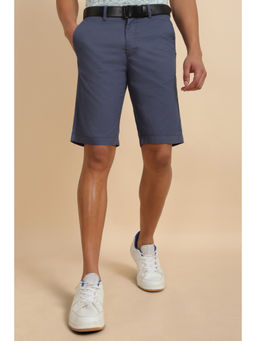 Allen Solly - Men Navy Blue Solid Slim Fit Shorts