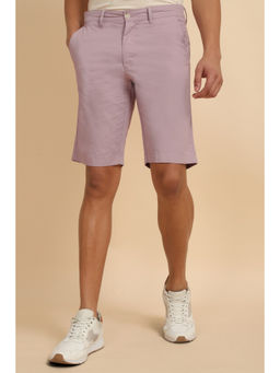 Allen Solly - Men Purple Solid Slim Fit Shorts