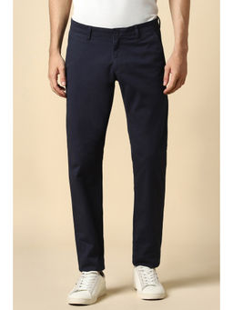Allen Solly - Men Navy Blue Slim Fit Printed Casual Trousers
