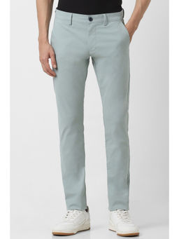 Peter England - Men Blue Solid Low Skinny Fit Casual Trousers