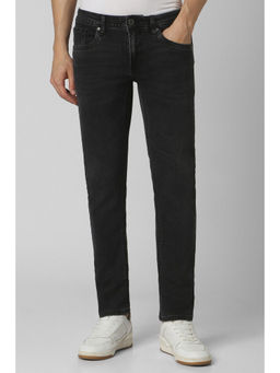 Peter England - Men Black Dark Wash Low Skinny Fit Jeans