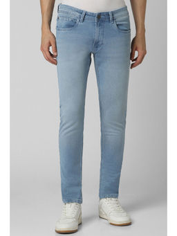 Peter England - Men Blue Light Wash Low Skinny Fit Jeans