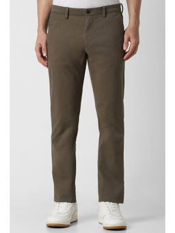 Van Heusen - Men Brown Solid Slim Fit Chinos