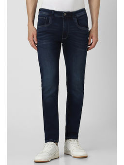 Van Heusen - Men Navy Blue Dark Wash Skinny Fit Jeans