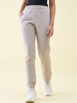 98 Degree North - Women Grey Cotton Solid Joggers
