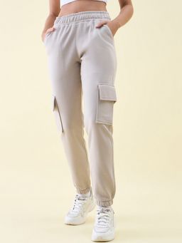 98 Degree North - Women Grey Cotton Solid Joggers