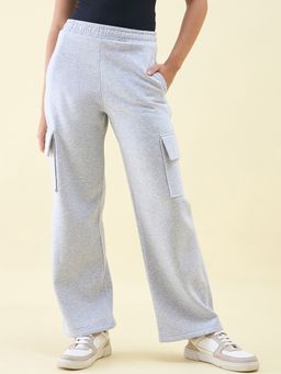 98 Degree North - Solid Women Grey Cotton Trackpant