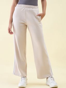 98 Degree North - Beige Women Cotton Solid Trackpant