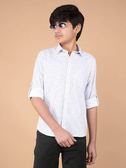 CRIMSOUNE CLUB - Boy Purple Floral Print Shirt