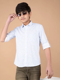 CRIMSOUNE CLUB - Boy Blue Floral Print Shirt