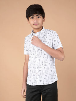 CRIMSOUNE CLUB - Boy White Printed Shirt