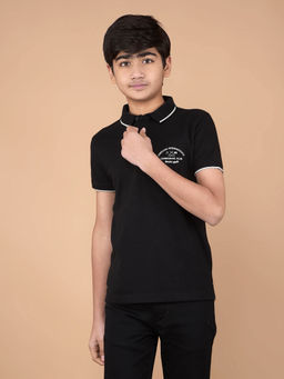 CRIMSOUNE CLUB - Boy Black Polo T-Shirt