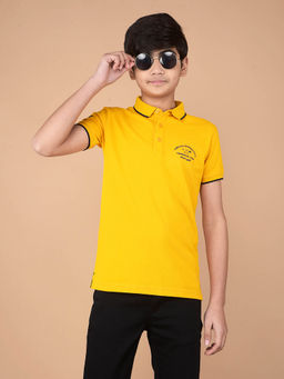 CRIMSOUNE CLUB - Boy Mustard Polo T-Shirt