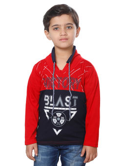 FOURFOLDS - Boys Full Sleeves Printed T-Shirt