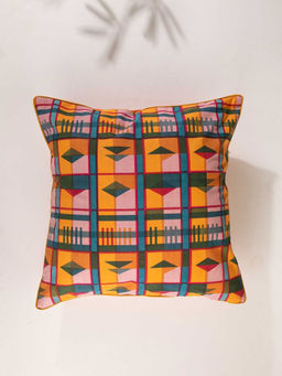 Freedom Tree - Cambaya Cotton Duck Red Cushion Cover - 24 X 24 Inches