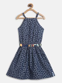 Tales & Stories - Blue Polka Dots Printed Dress for Girls (Set of 2)