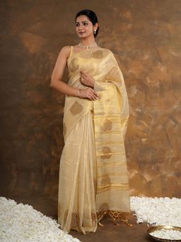 Teejh - Devyani Tissue Silk Saree Without Blouse