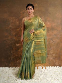 Teejh - Shakti Tissue Silk Saree Without Blouse