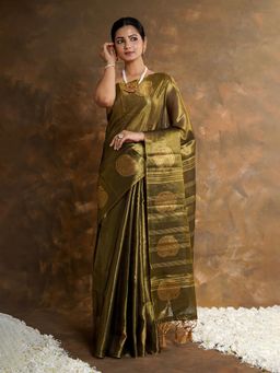 Teejh - Indumati Tissue Silk Saree Without Blouse