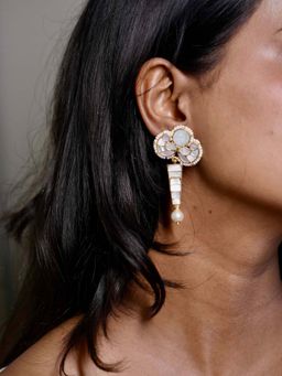 Bubber Jewels - White Lantern Earrings
